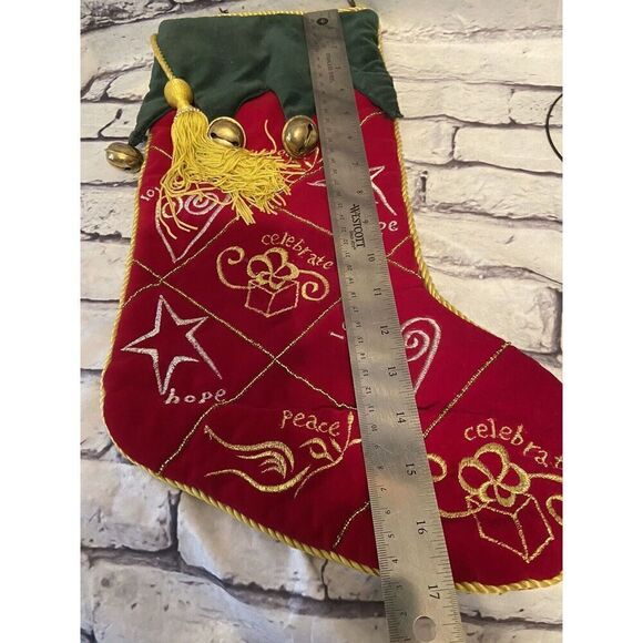 Christmas Stocking, Needle Point Christmas Stocking 16” By 8” - Picture 5 of 7